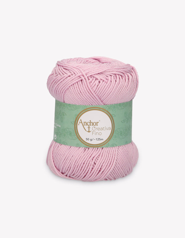 Anchor Creativa Fino Cotton Crochet/Knitting Yarn 4ply 50g Ball - Light Magenta (0246)