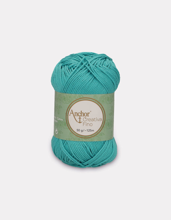 Anchor Creativa Fino Cotton Crochet/Knitting Yarn 4ply 50g Ball - Turquiose (0353)