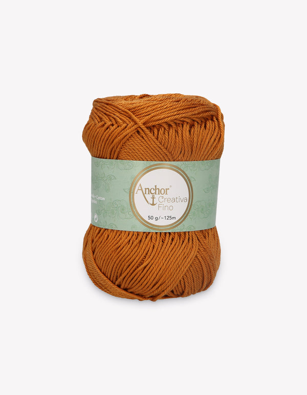Anchor Creativa Fino Cotton Crochet/Knitting Yarn 4ply 50g Ball - Sienna (0383)