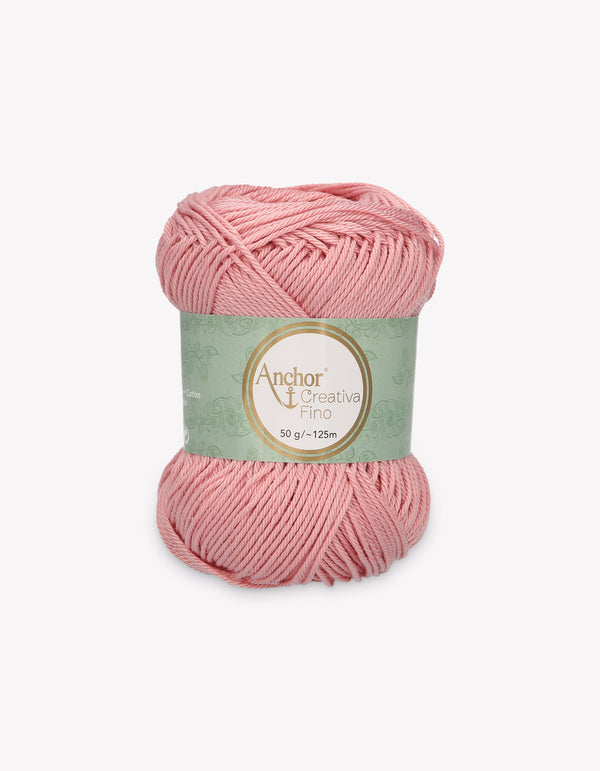 Anchor Creativa Fino Cotton Crochet/Knitting Yarn 4ply 50g Ball - Coral Pink (0408)