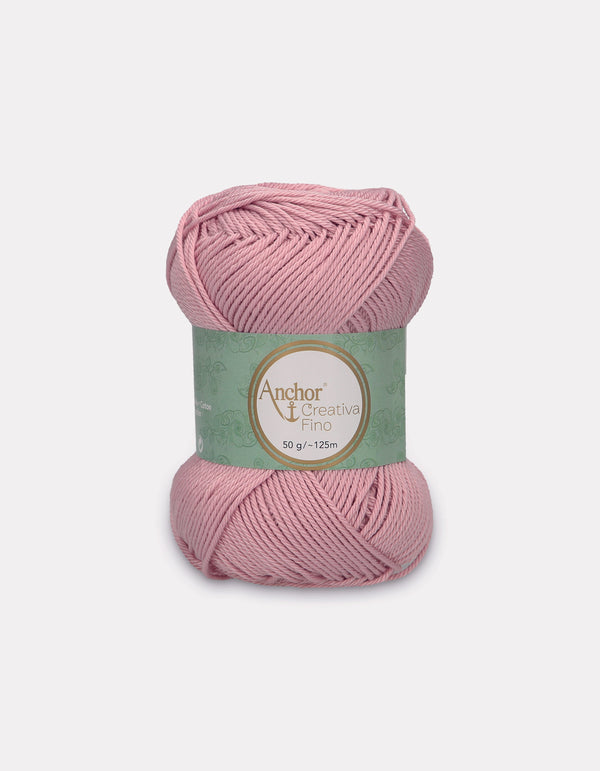 Anchor Creativa Fino Cotton Crochet/Knitting Yarn 4ply 50g Ball - Dusty Pink (0423)
