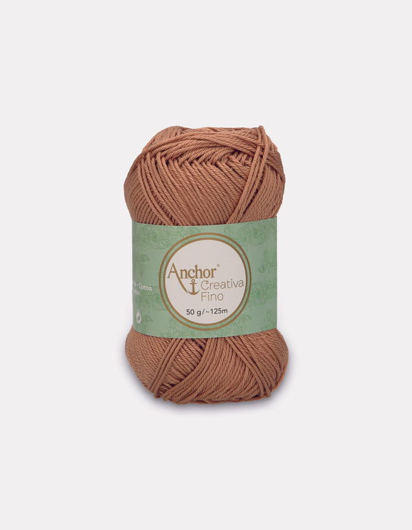 Anchor Creativa Fino Cotton Crochet/Knitting Yarn 4ply 50g Ball - Light Brown (0437)