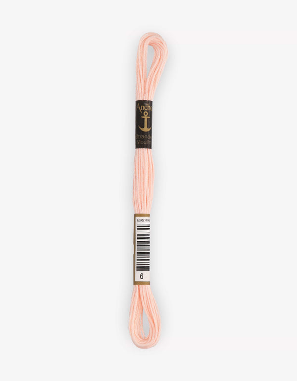 Anchor Mouline Stranded Cotton Embroidery Thread 8m - Pink (0006)