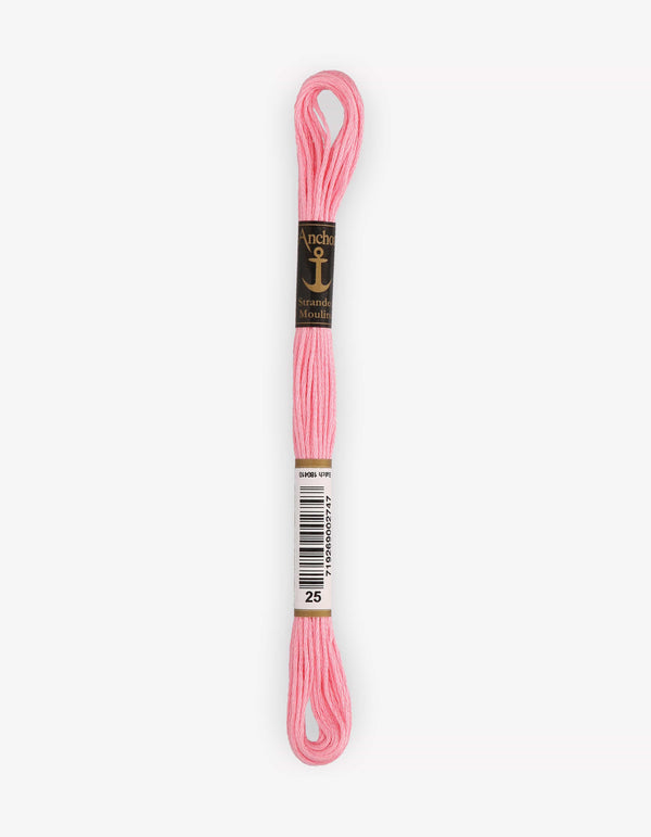 Anchor Mouline Stranded Cotton Embroidery Thread 8m - Pink (0025)