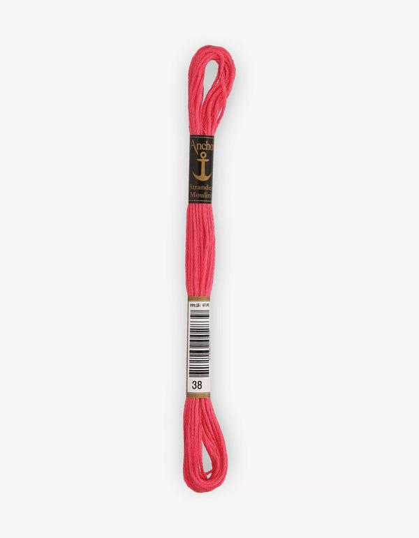 Anchor Mouline Stranded Cotton Embroidery Thread 8m - Pink (0038)