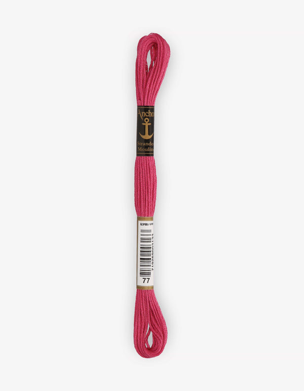 Anchor Mouline Stranded Cotton Embroidery Thread 8m - Pink (0077)