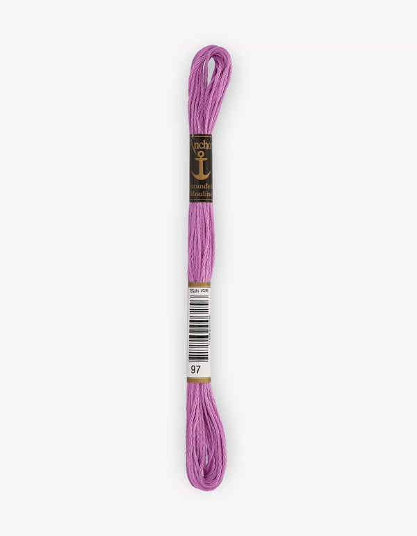Anchor Mouline Stranded Cotton Embroidery Thread 8m - Purple (0097)