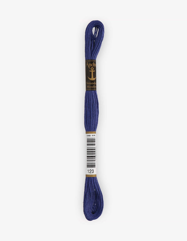Anchor Mouline Stranded Cotton Embroidery Thread 8m - Blue (0123)