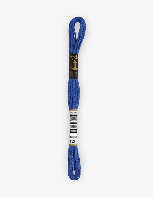 Anchor Mouline Stranded Cotton Embroidery Thread 8m - Blue (0132)
