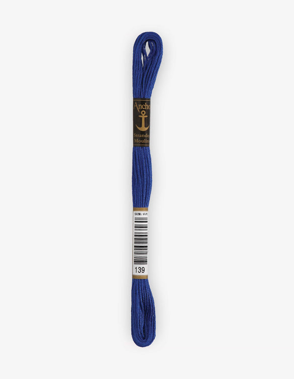 Anchor Mouline Stranded Cotton Embroidery Thread 8m - Blue (0138)