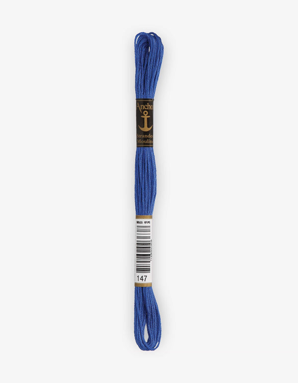 Anchor Mouline Stranded Cotton Embroidery Thread 8m - Blue (0147)
