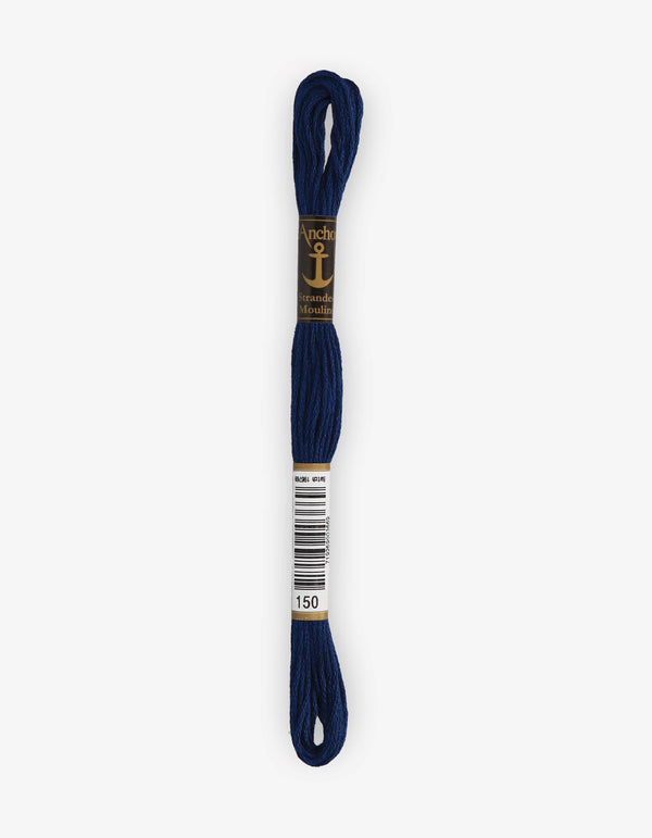 Anchor Mouline Stranded Cotton Embroidery Thread 8m - Blue (0150)