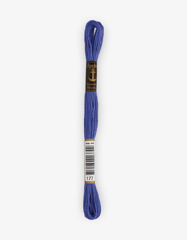 Anchor Mouline Stranded Cotton Embroidery Thread 8m - Blue (0177)