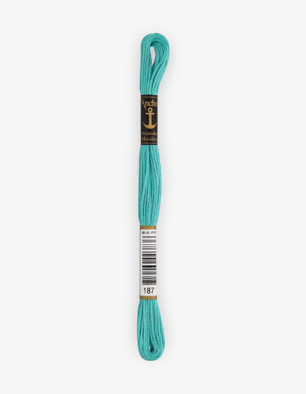 Anchor Mouline Stranded Cotton Embroidery Thread 8m - Green (0187)