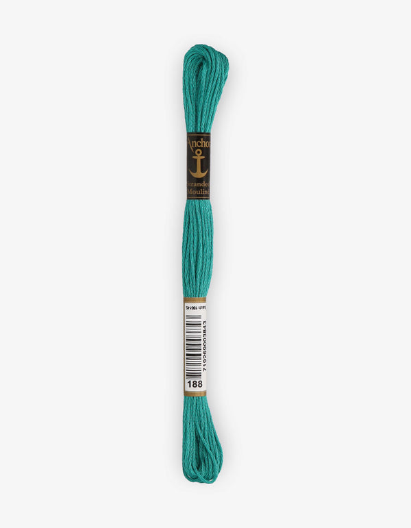 Anchor Mouline Stranded Cotton Embroidery Thread 8m - Green (0188)