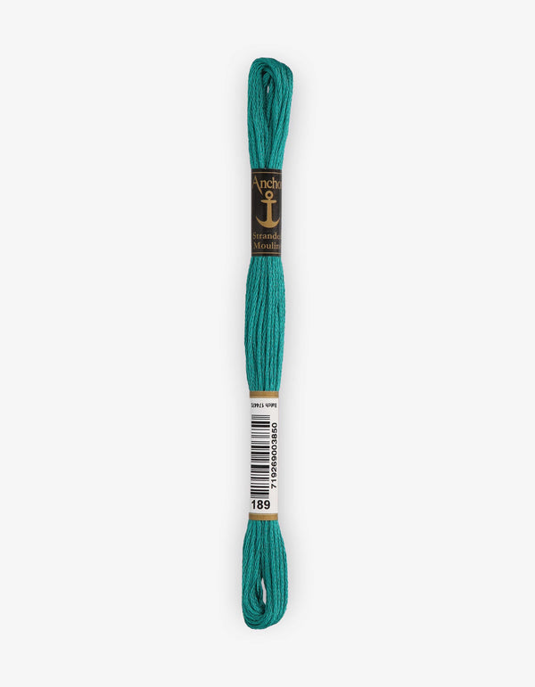 Anchor Mouline Stranded Cotton Embroidery Thread 8m - Green (0189)