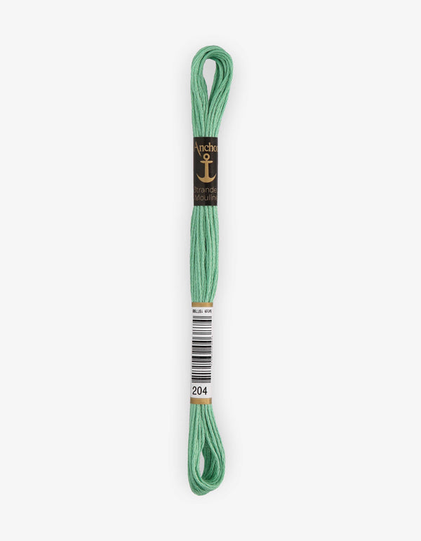 Anchor Mouline Stranded Cotton Embroidery Thread 8m - Green (0204)