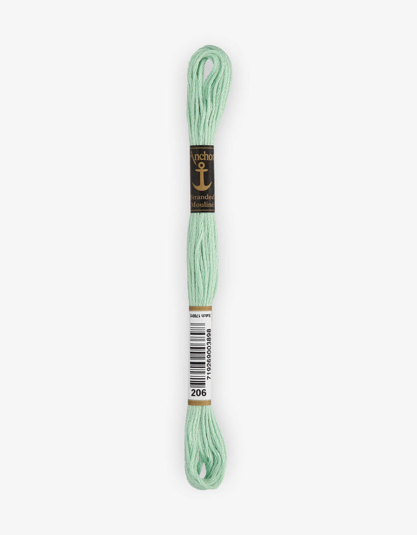 Anchor Mouline Stranded Cotton Embroidery Thread 8m - Green (0206)
