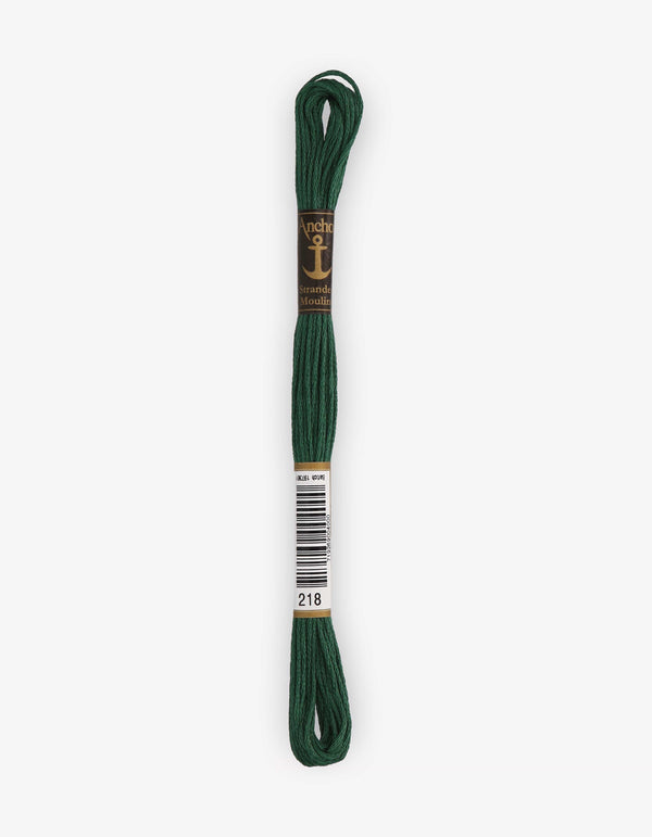 Anchor Mouline Stranded Cotton Embroidery Thread 8m - Green (0218)