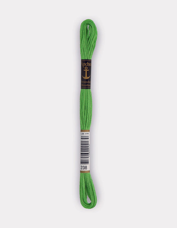 Anchor Mouline Stranded Cotton Embroidery Thread 8m - Green (0238)
