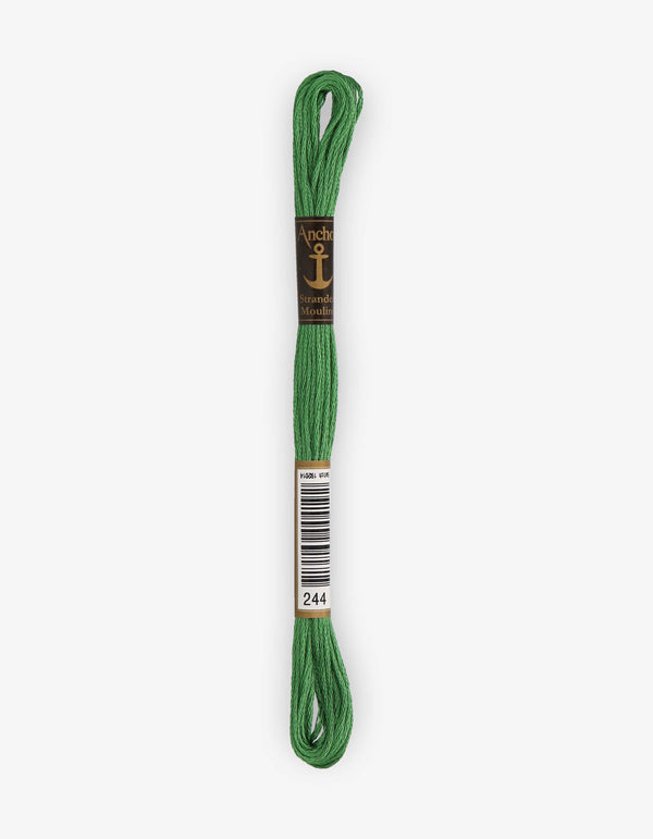 Anchor Mouline Stranded Cotton Embroidery Thread 8m - Green (0244)