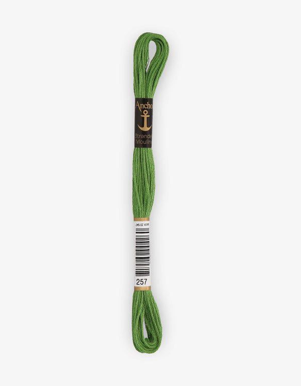 Anchor Mouline Stranded Cotton Embroidery Thread 8m - Green (0257)