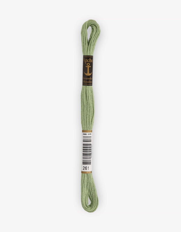 Anchor Mouline Stranded Cotton Embroidery Thread 8m - Green (0261)