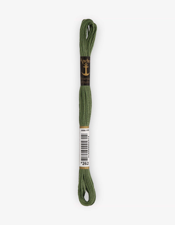 Anchor Mouline Stranded Cotton Embroidery Thread 8m - Green (0262)