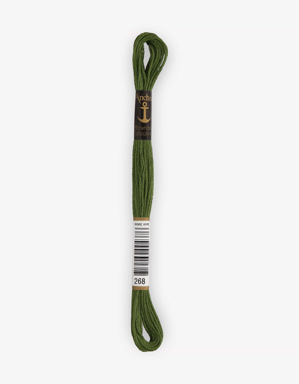 Anchor Mouline Stranded Cotton Embroidery Thread 8m - Green (0268)