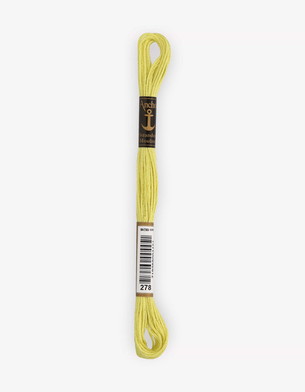 Anchor Mouline Stranded Cotton Embroidery Thread 8m - Yellow (0278)