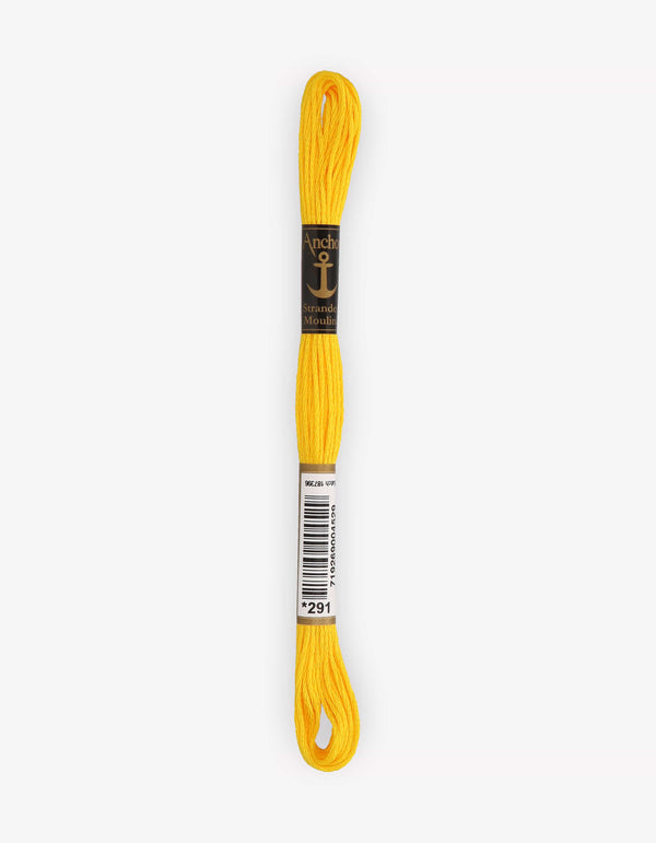 Anchor Mouline Stranded Cotton Embroidery Thread 8m - Yellow (0291)