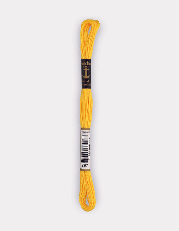 Anchor Mouline Stranded Cotton Embroidery Thread 8m - Yellow (0297)