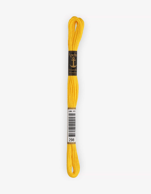 Anchor Mouline Stranded Cotton Embroidery Thread 8m - Yellow (0298)