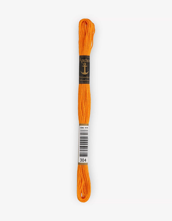 Anchor Mouline Stranded Cotton Embroidery Thread 8m - Orange (0304)