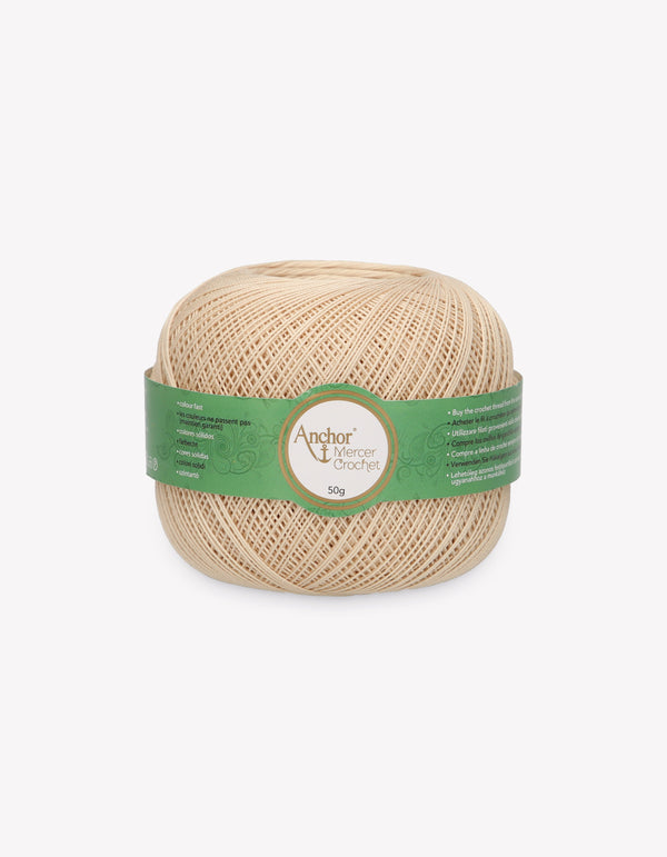 Anchor Mercer 40 Crochet Yarn 6ply 50g Ball - Beige (0387)