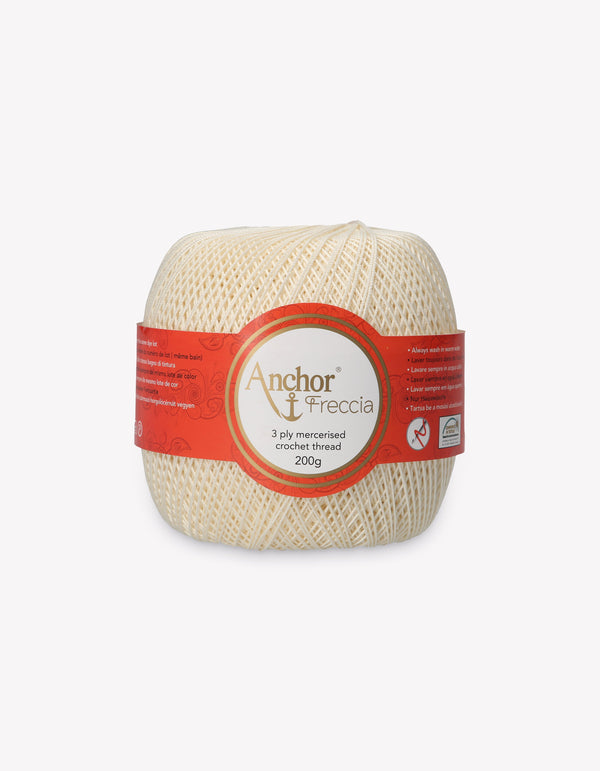 Anchor Freccia 6 Crochet Yarn 3ply 200g Ball - Cream (6650)