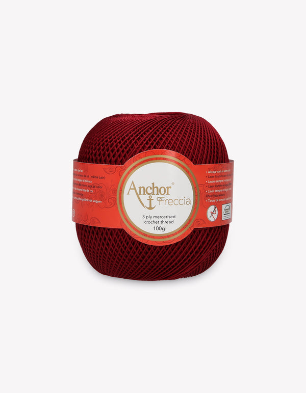 Anchor Freccia 6 Crochet Yarn 3ply 100g Ball - Wine Red (0044)