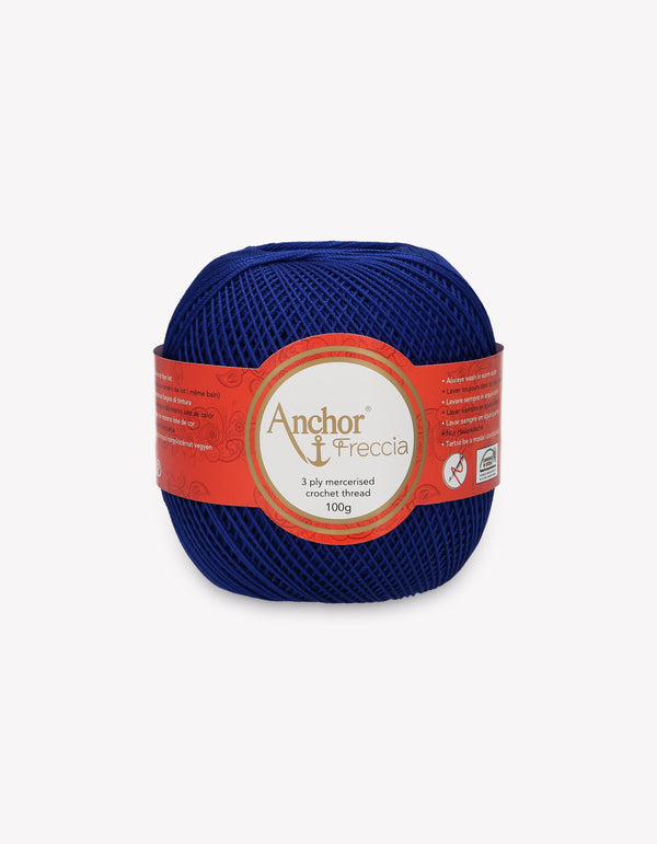 Anchor Freccia 6 Crochet Yarn 3ply 100g Ball - Navy Blue (0134)