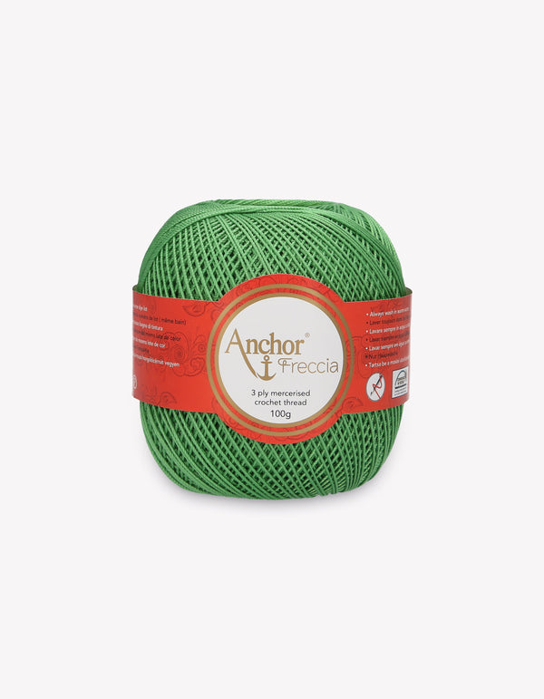 Anchor Freccia 6 Crochet Yarn 3ply 100g Ball - Leaf Green (0242)