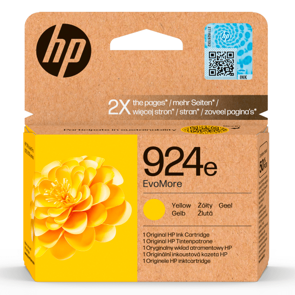 HP 924e EvoMore Yellow Ink Cartridge for OfficeJet Pro 8120/8130