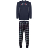 Lucky Brand Crew Neck & Closed Hem Flannel Pant Pyjama Set