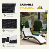 Sun Lounger Rattan Hammock Sun Bed Garden Folding Recliner Chair w/ Cushion
