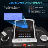 Folding 12km/h Electric Treadmill Running Machine Incline LED Display