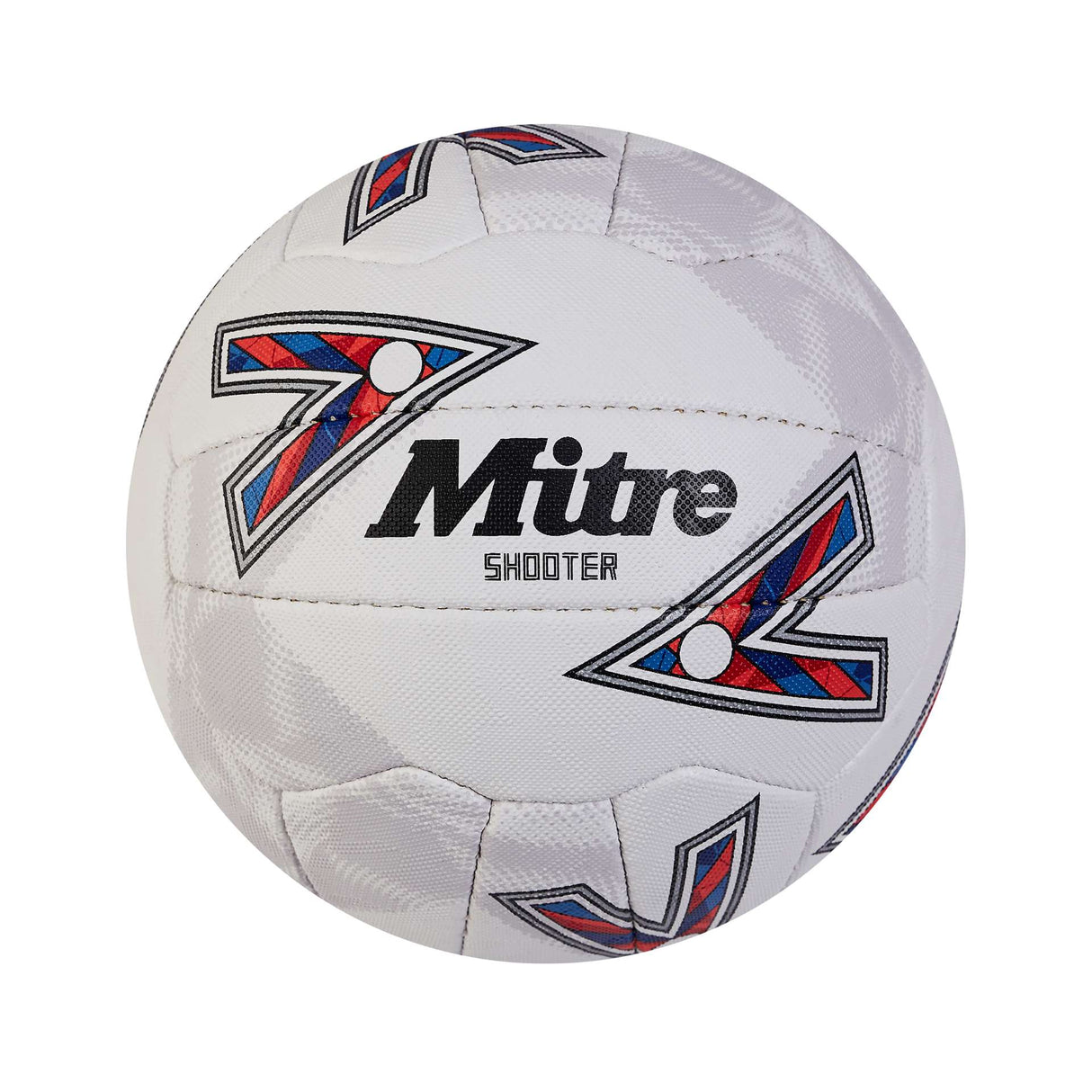 Mitre Shooter Netball White/Red/Blue (Size 4)