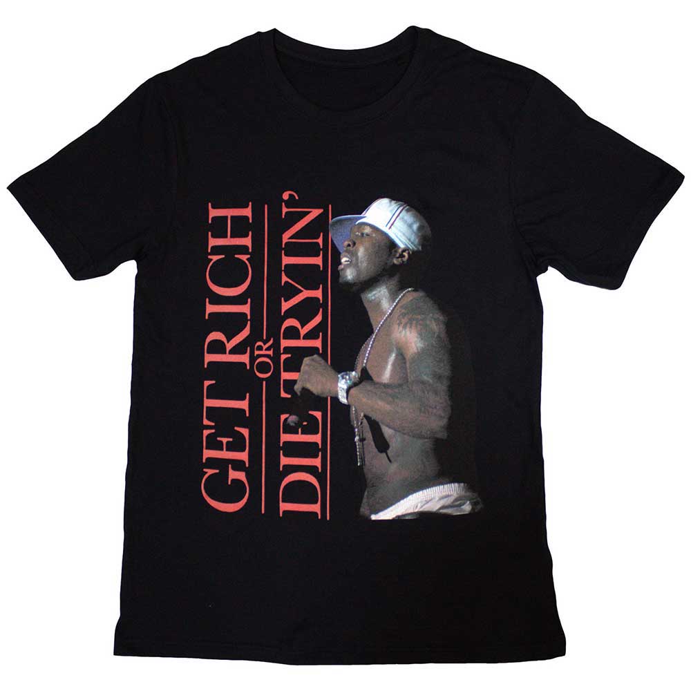 50 Cent Unisex T-Shirt Get Rich Black (L)