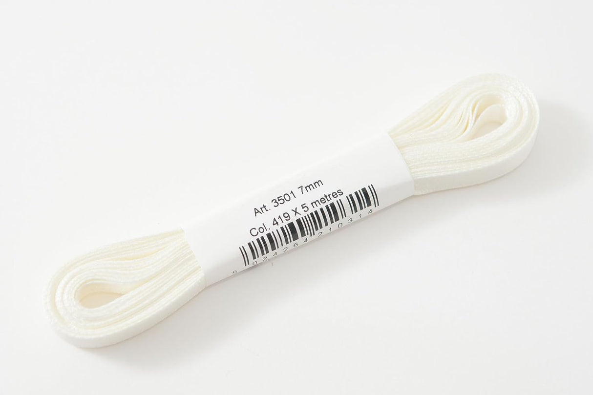 Berisfords Satin Ribbon Pack 5m x 7mm Bridal White (4pc)