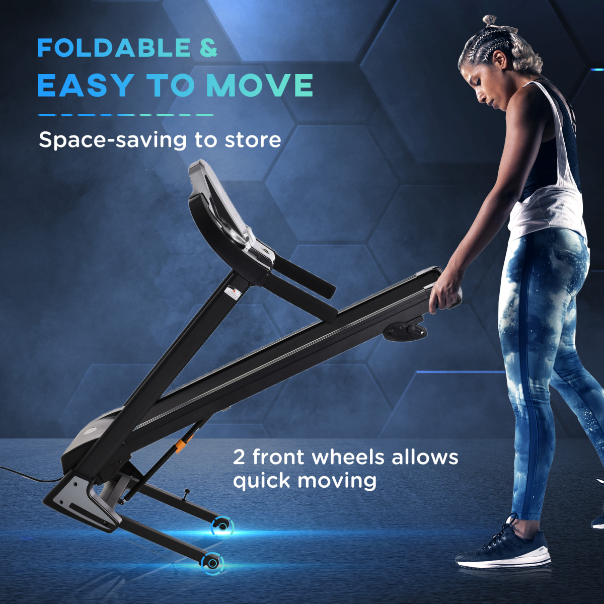 Folding 12km/h Electric Treadmill Running Machine Incline LED Display