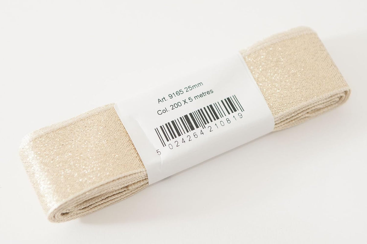 Berisfords Satin Ribbon Pack 5m x 25mm Gold (4pc)