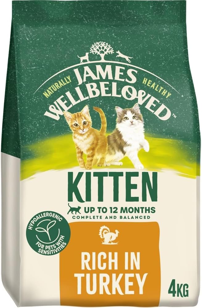 James Wellbeloved Kitten Dry Cat Food - Turkey & Rice 4kg Bag (0-12mths)