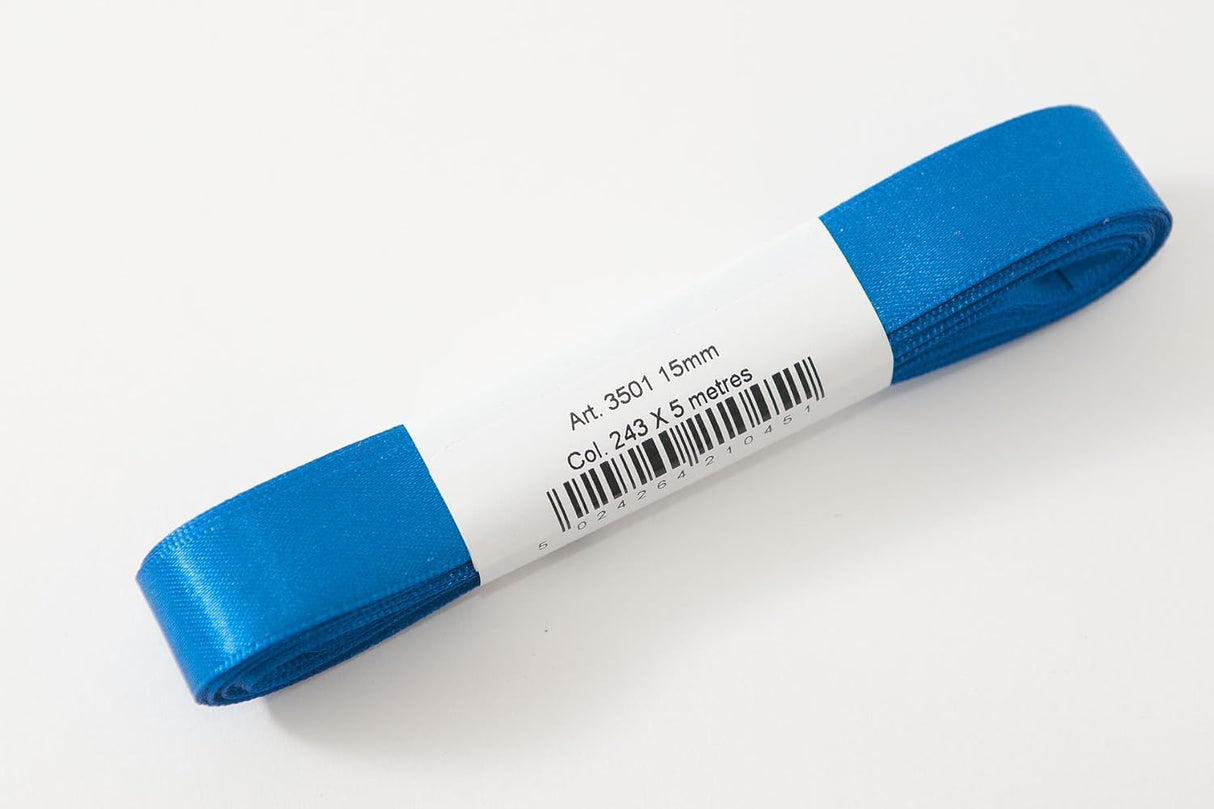 Berisfords Satin Ribbon Pack 5m x 15mm Dark Royal Blue (4pc)